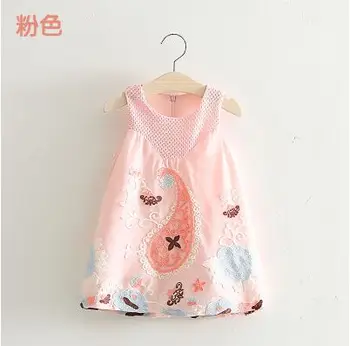 2016 baby baby girl dress vasaros suknelė mergina drabužių medvilnės, siuvinėta suknelė, liemenė vaikams apsirengti vaikas drabužiai