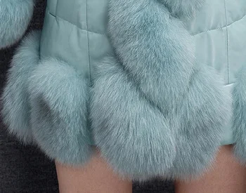 2017 PU kratinys vidutinio ilgio dirbtiniais fox fur coat sustorėjimas paltas moteriški drabužiai Plius dydis