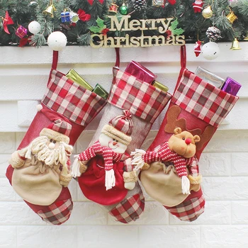 2018 Kalėdų Kojinę Santa Claus Saldainiai Kojinės Kalėdinių Dovanų Maišelis Kalėdų, Naujųjų Metų Dekoracija Namuose Navidad Šalis Tiekimo