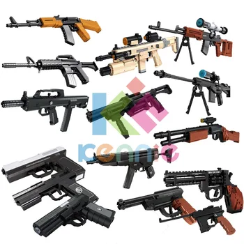 2018 Naujas M16 AK47 QBZ M45 95 tipo automatinis šautuvas šautuvas šautuvas, pistoletas modelio Kūrimo Bloką Nustatyti Žaislas Dovana Vaikams