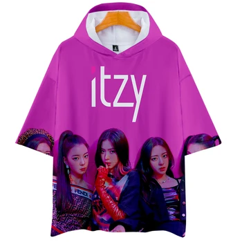 2019 ITZY 3D Atspausdintas Gobtuvu marškinėliai Moterims/Vyrams Vasaros trumpomis Rankovėmis Tshirts Karšto Pardavimo Atsitiktinis Streetwear Tee Marškinėliai