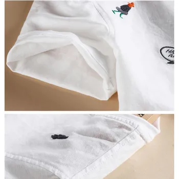 2019 Sinicism Vyrų medvilnės patalynė trumpas rankovėmis t-shirt O-kaklo siuvinėjimo laisvi marškinėliai Vyrų kietas kvėpuojantis slim t-shirt S-3XL
