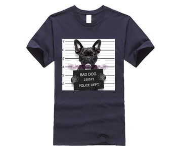 2020 Karšto Pardavimo Šuo Policijos Departamento Projektavimo Vyrų Marškinėliai prancūzų Buldogas T-shirt Naujovė Trumpas Rankovėmis Tee Pug Spausdinti Blogas Šuo Marškinėliai Topai