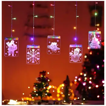 2020 Led Kalėdų Dekoro Kalėdų Medžio Šviesos Kambarį Naktį Lempos Patalpų Lango 5V Usb Šviesos Santa Print Lempos