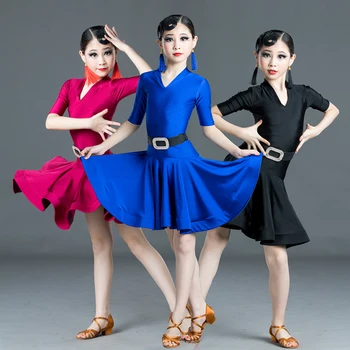 2020 Lotynų Šokių Praktikos Drabužiai Vaikams Profesionalų Lotynų Konkurencijos Suknelė Mergaitėms Samba Dancewear Tango, Rumba, Šokių Drabužiai