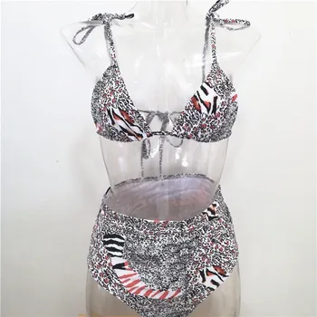 2020 moterų Aukšto juosmens bikini mujer Dot leopardas spausdinti maudymosi kostiumėliai, moterų Push up maudymosi kostiumėlį seksualus maudymosi kostiumą, Brazilijos micro bikini