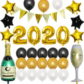 2020 Naujųjų Metų Balionų Rinkinys Latekso skaitmeninis Pentagram Balionų Šalis Tiekia KTV Gimtadienio vakarėlio Puošmena vyno butelis 31PCS