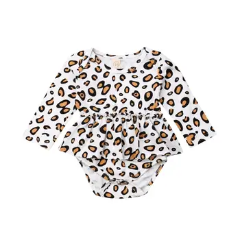 2021 M. Nauja Baby Merginos Leopard Bodysuit Jumpsuit Drabužių Pavasario Rudens Komplektai Sunsuit Didmeninė Dropshipping