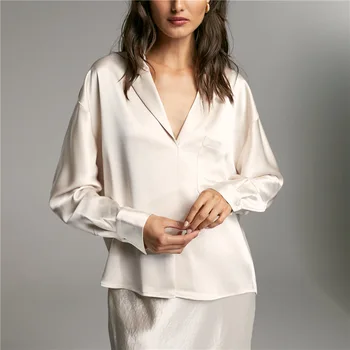 2021 m. Pavasarį Naujas Baltos spalvos moteriški Marškinėliai Palaidinė OLIS Stiliaus Turn-žemyn Apykaklės Blusas Negabaritinių Marškinėliai Office Ponios Atsitiktinis Viršūnės