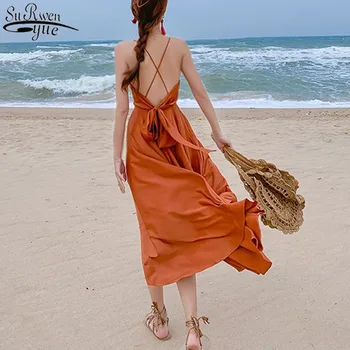 2021 Spageti Dirželis Boho Šifono Suknelė Moterų Paplūdimio Atostogų Vasaros Suknelė Moterims V Kaklo Tvarstis Seksualus Ponios Suknelės Vestido 13236