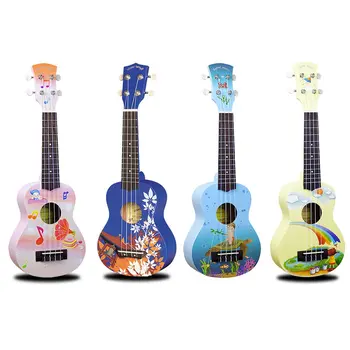 21 colių, Havajų Gitara, Medinės Animacinių filmų Modelis 4 Stygos Uke Bass Styginis Muzikos Instrumentas, Puikiai tinka Pradedantiesiems