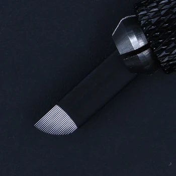 21 Pin Vadovas Antakių Tatuiruotė Adatos Ašmenys, Skirti 3D Siuvinėjimo Microblading Tatuiruotė Pen permanentinis Makiažas 500 VNT. juoda