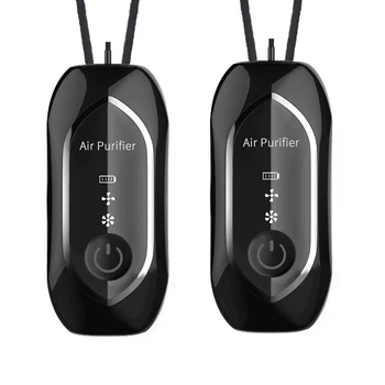 2Pack Oro Valytuvas Nešiojamų, Asmens Karoliai USB Įkrovimo Oro filtras, Mini Joninių Nešiojami Valytuvas