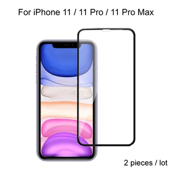 2vnt Visiškai Padengti Grūdinto Stiklo iPhone 11 Pro Max / 11 Apsaugine Glass Ekrano apsauga Filmas 