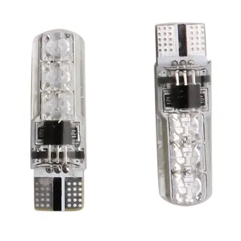2X T10 W5W 5050 6SMD RGB LED Įvairių Spalvų Šviesos Automobilių Pleišto Lemputes Nuotolinio Valdymo auto lemputės