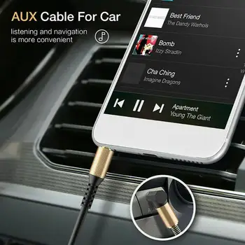 3.5 MM Audio Kabelis, 3.5 Male-Male AUX Laidas Ausinės Automobilių Garso Pavasario AUX Laidas iPhone vyras Vyras Garsiakalbio Kabelį Su K0U8