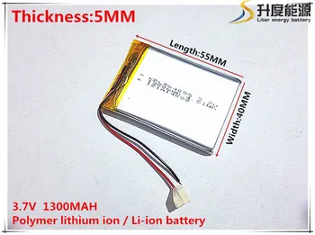 3.7 V,1300mAH,[504055] PLIB; polimeras ličio jonų / Li-ion baterija GPS,mp3,mp4,mp5,dvd,modelis žaislas