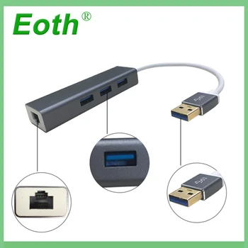 3 Uostų USB3.0 HUB Tipo C Iki 1000Mbps Ethernet LAN RJ45 Kabelis Adapteris, Tinklo plokštė, Didelės Spartos Duomenų Perdavimo Adapteris usb 3.0