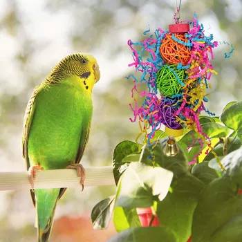 3 VNT Naminių Paukščių Žaislas Cockatiel Papūga Gamtos Rotango Kamuolys, Žaislai Paukščių Mokymo Žaisti Kramtomoji Lovebird Prekes