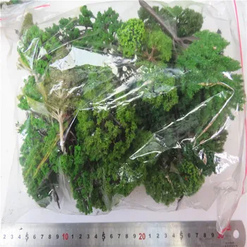 30pcs/maišelio Modelis žalia Medžių Mišraus vielos ir plastikiniai Modelis Kraštovaizdžio Traukinio Maketo Sodo Dekoracijos Miniatiūriniai