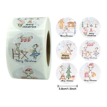 35# Paketo Įklijos Kalėdų, Dovanų Dekoravimas, Dovanų 1 Roll 500 Pareigybių Kalėdų Dekoracijas namams Dovanų Maišelis Navidad