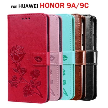3D Modelio Atveju Huawei Honor 9A Premium PU Odos Apversti Funda Padengti Huawei Honor 9C Telefoną, Piniginę Capas Coque Atveju