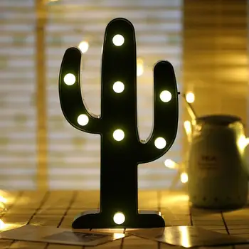 3D Naktį, Šviesos, Naujumo Stalo Lempa Kaktusas Šviesos Apdailos Lempos Baterija LED mažą Kamuoliuką Žibintai Kūdikių pagrindiniai kištukiniai naktinių lempų lizdai Vaikų Dovanų