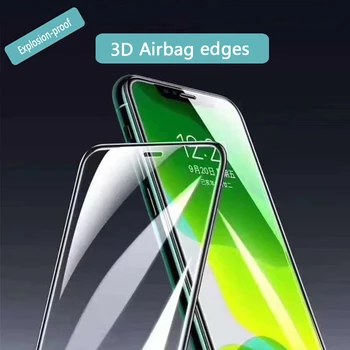 3D oro Pagalvės kraštas Grūdintas Stiklas iphone 11 Pro Max Full Screen Protector, iphone X XS XR MAX 6 7 8 Plius Explosionproof Filmas