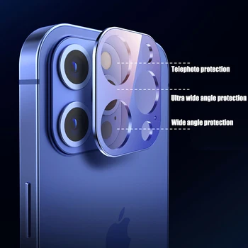 3D Titano Lydinio Metalo Žiedas + Grūdintas Stiklas Case For iPhone 12 Pro Max 12 Mini Kameros Lęšis Protecor 12Pro Kino Atgal Pilnas draudimas