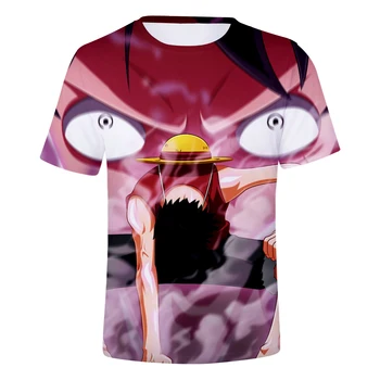 3d Vienas Gabalas harajuku 2018 T-Shirt Luffy Šiaudų Skrybėlę Japonų Anime juokinga T Marškinėliai VYRAMS MOTERYS, O-kaklo trumpomis RANKOVĖMIS Marškinėlius
