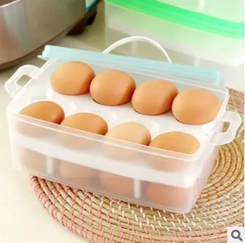 3pcs Ekologiškas, dvisluoksnis Plastikiniai Kiaušiniai Saugojimo organizatorius Šaldytuvas Vaisių maisto daržovių Lauke Išsaugojimo virtuvės įrankiai
