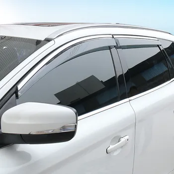 4pcs 3D Nerūdijančio Automobilių Langų Skydelius Lietaus Pavėsyje, Vėjo, Saulės Skydas Guard padengti juostelės Volvo XC60-2017