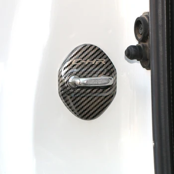 4pcs Naujų Automobilių Anglies pluošto modelio Auto Door Lock Cover Atveju 