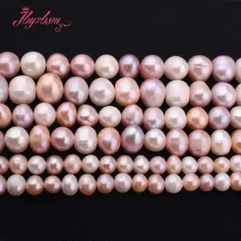 5-7,6-8,7-9mm Nearround Spalvotų Gėlavandenių Perlų Karoliukai, Natūralaus Akmens Granules Karoliai 