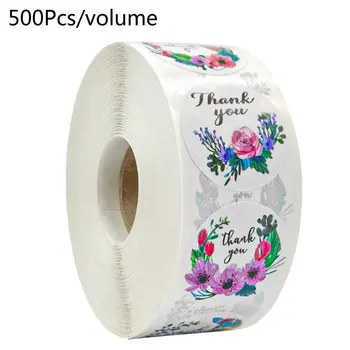 500pcs 4 Stilius Gėlių Dėkojame, Lipdukai Rankų darbo Scrapbooking Antspaudas Etiketės Mažos Parduotuvės Pakuotė
