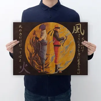 51*35cm Naujas Naruto Plakatas Senovinių Klasikinių Anime ir Animacinių filmų Kraftpopieris Plakatas, Tapyba Sienų Lipdukai Namų dekoro