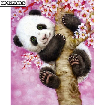 5D Diamond Siuvinėjimo Gyvūnų Panda Rankų darbo kvadratiniu Diamond Tapybos Kryželiu Mozaikos Vaizdą Strazdų Rankdarbiams