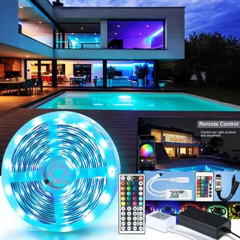 5M 10M LED Šviesos Juostelės RGB 5050 Lanksčios Juostelės Fita Led Šviesos Juostelės RGB Diodų Juosta DC 12V+ Nuotolinio Valdymo pultas+elektros Energijos Tiekimo