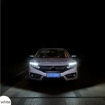 60cm Balta+Geltona LED, COB Automobilį Auto DRL Vairavimo Dieniniai Lemputė, Rūko Žibintas