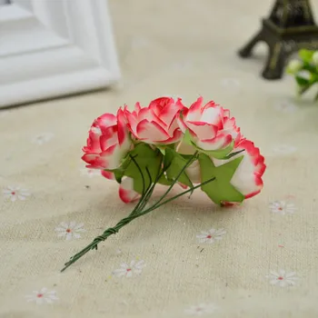 6pcs/Dirbtinis pluoštas popieriaus rožės, gėlės kalėdų namų vestuvių dekoro priedai netikrą navidad rankdarbiams 