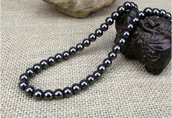 8mm apvalus granulių juoda cholestone karoliai punk stiliaus naujas mados paprasta stiliaus akmens galia karoliai pareikšti sveikatos papuošalai