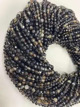AAA natūralus juodas agatas srityje supjaustyti 2mm / 3mm / 4mm perlas juvelyrika 
