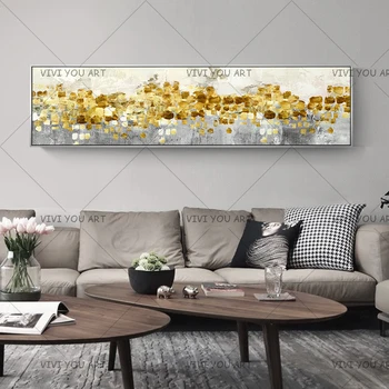 Abstrakti Aukso Medžio Lietaus Teka Monetų Ilgai Reklama Drobės, Paveikslai, Plakatai Ir Spausdinimo Gyvenimo Kambario Sienos Meno Freskos Namų Dekoro