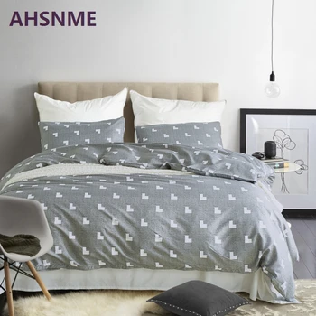 AHSNME Labai Komfortas Paprasta Geometrinis Modelis & Pilka Patalynės Komplektas Amerikos Dydis, Tinkamas Karalius ir Karalienė Antklodė Padengti Namų Tekstilė