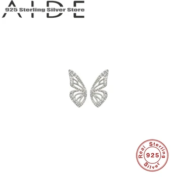 Aide 2020 Naujas Mados Nauji Auskarai Moterims, 925 sterlingas sidabro mados įdomus drugelis diamond Stud auskarai Auskarai