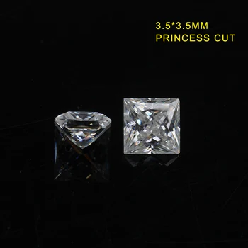 Aišku, balta 3.5*3,5 mm princesė iškirpti EF spalva moissanites prarasti akmens žiedas dizaino vestuvės vestuvinis žiedas testas teigiamas
