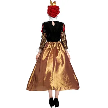 Alisa Stebuklų šalyje kostiumas moterims suaugusiųjų fantazijos seksualus Širdžių Karalienė šalies cosplay Helovinas fancy kostiumas