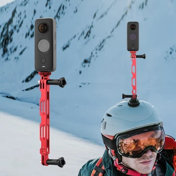 Aliuminio Lydinio Selfie Pratęsimo Rankos už Insta360 One X X2 Pailgino Lazdele Šalmas Mount Adapteris Panoraminis Fotoaparato Priedai