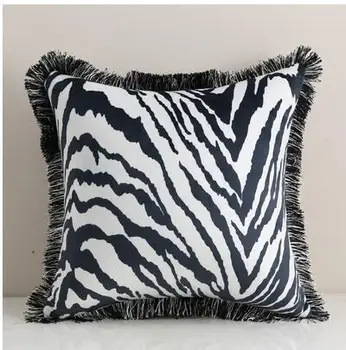 Amerikos prabangos zebra siuvinėjimo aksomo apkabinti užvalkalas Gyvenamasis kambarys sofos pagalvėlė padengti Kūrybos namuose Europos pagalvėlė padengti
