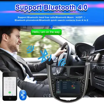 Android 9.0 Octa Core 4GB RAM Automobilio DVD Grotuvas GPS Galvos Vienetas Hyundai Verna/Accent/Solaris 2011 - Radijas Stereo Daugiaformačių
